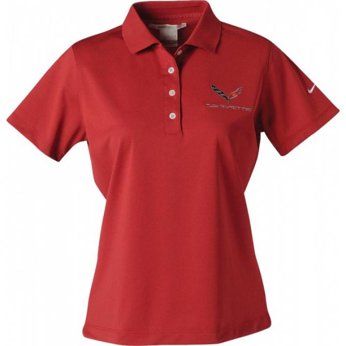 Corvette C7 Polo, Ladies Nike Dri Fit, Red