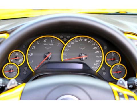 Corvette Instrument Gauge Bezels, Painted To Match, 2005-2013