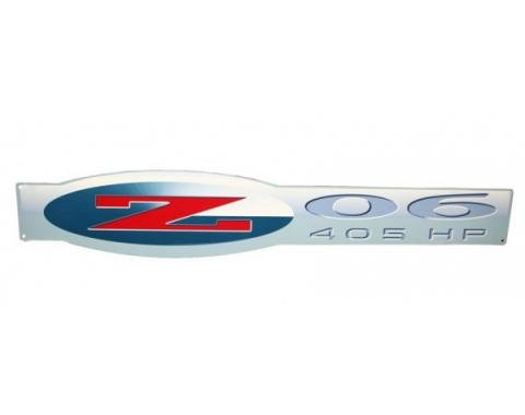 Corvette Z06 405 HP Emblem Metal Sign, 18" X 4"