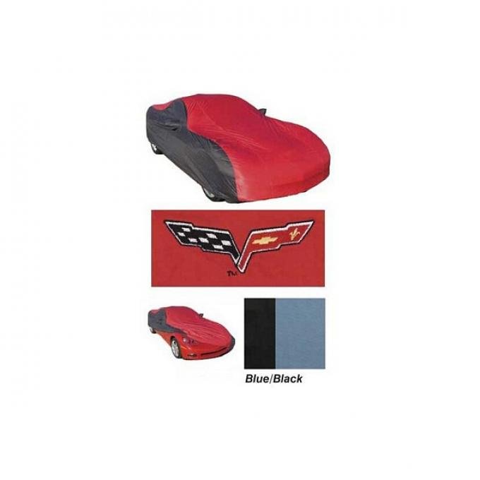 Corvette Car Cover, CoverKing, Two-Tone Stormproof™, With C6 Logo, Coupe, Blue/Black, 2005-2013