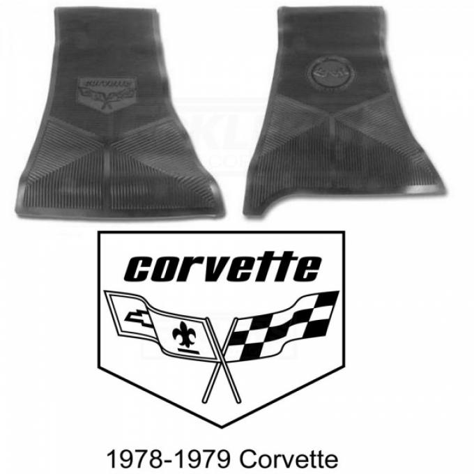 Legendary Auto Interiors Ltd Rubber Floor Mats, With C3 Logo| 25-13328 Corvette 1978-1979