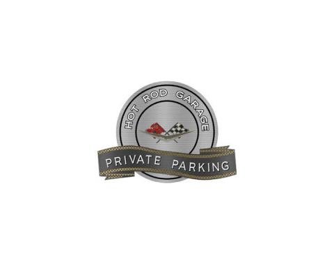 Corvette C1 1961 Emblem Hot Rod Garage Private Parking Metal Sign, 18" X 14"