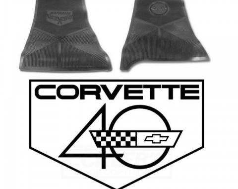 Legendary Auto Interiors Ltd Rubber Floor Mats, With 40th Anniversary Logo| 25-13664 Corvette 1993