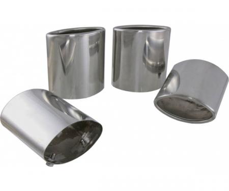 Corvette Exhaust Tips, Polished Stainless Steel, 1997-2000