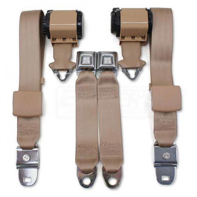 Corvette Coupe Retractable Shoulder Lap Belt Set, Driver Quality, 1968L-1969