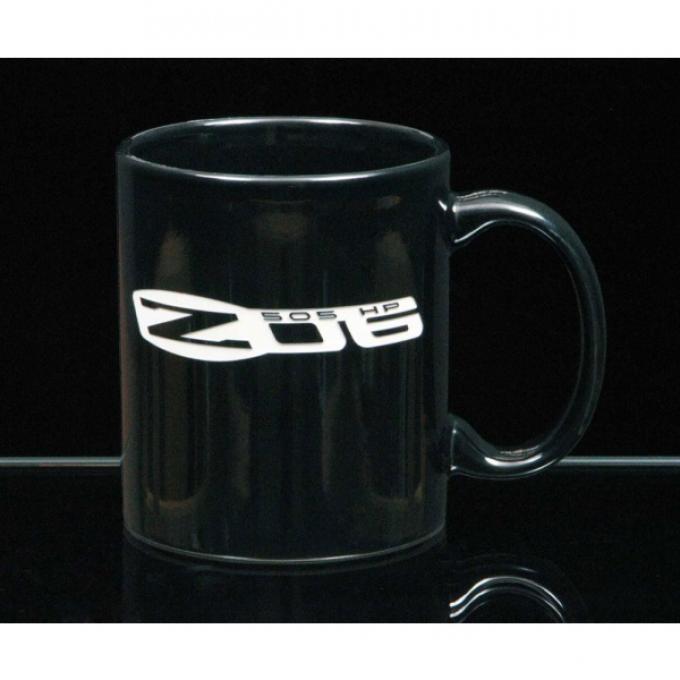 Corvette 11 Ounce Coffee Mug, C-Handle, Black, 1953-2013 | Corvette 11 Ounce Coffee Mug, C-Handle, Black, 2006-2013 Z06