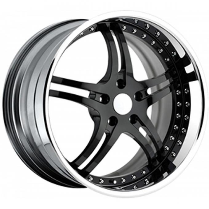 Corvette Wheel Package, Custom Black Face With Chrome Lip, 19" Front, 20" Rear, 1997-2004