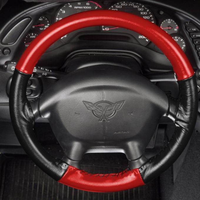 Corvette Steering Wheel Cover, Euro-Style, Two Color, Wheelskins, 1990-1993