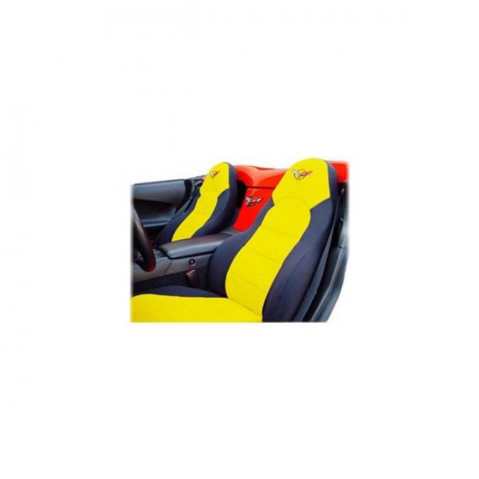 Corvette CoverKing "Dive Suit" Slipcovers, Black, With Yellow Open Insert & C5 Logo, 1997-2004