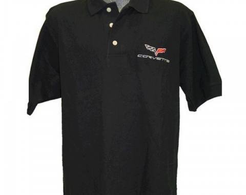 Corvette C3 1973-1976 Men's Custom Embroidered Pima Cotton Polo, Black, S-4X