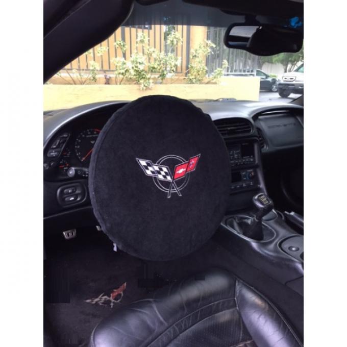 Seat Armour 1997-2004 Corvette Steering Wheel Cover, Black SWA100COR5