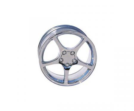 Corvette Wheels, 5-Spoke, Factory Style, Reproduction, Chrome, 2000-2004