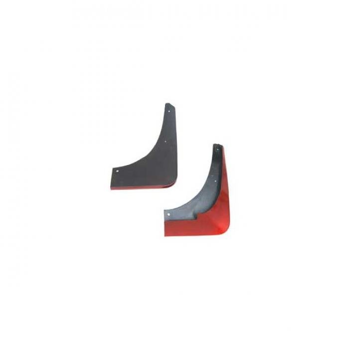 Corvette Splash Guards, Body Contoured, Rear, Magnetic Red,Altec, 2005