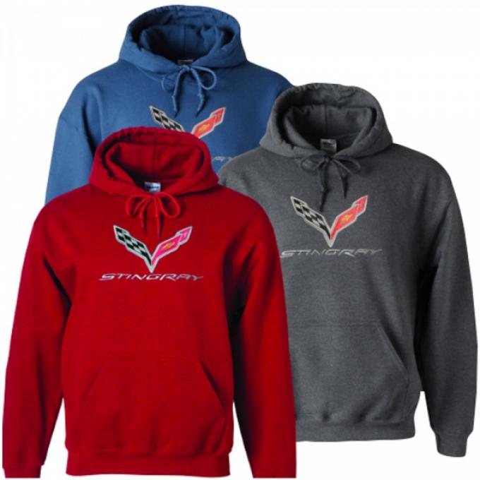 Corvette Stingray Red Hooded Sweatshirt