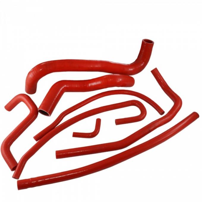 Corvette Radiator Hose Kit, Silicone, Red, 1997-2004