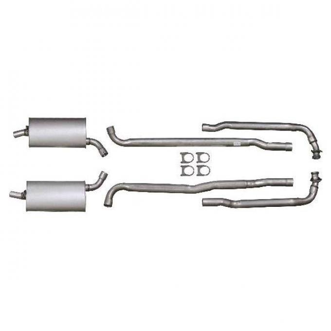 Corvette Exhaust System, Small Block 200hp, Aluminized 2" With Automatic Transmission, 1969-1972