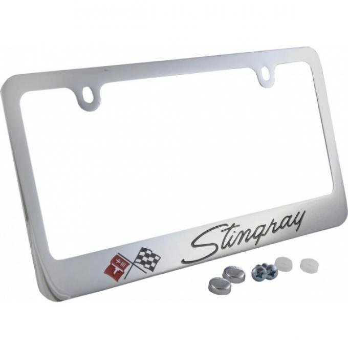 Corvette Elite License Frame, 69-76 Stingray Script with Single Logo