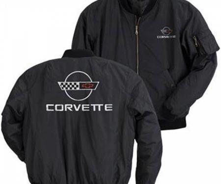 Corvette Jacket, Aviator, Black, With C4 Logo