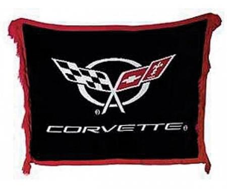 Corvette Woven Throw Blanket With C5 Logo