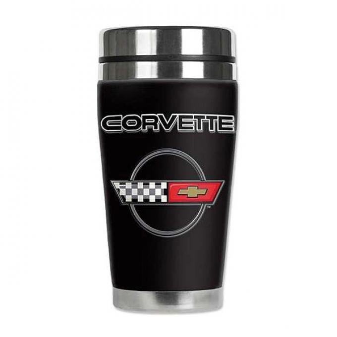 Corvette Mugzie® brand Travel Mug - Corvette C4 Logo