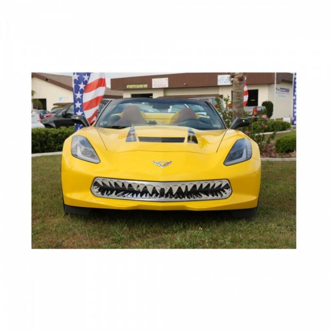 American Car Craft Shark Tooth Stainless Grille, Black| 052080 Corvette Stingray 2014-2015