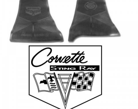 Legendary Auto Interiors Ltd Rubber Floor Mats, With C2 Logo| 25-13659 Corvette 1963-1964