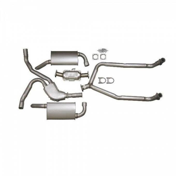Corvette Exhaust Kit, Small Block, 2-1/2", L82, 1974-1979