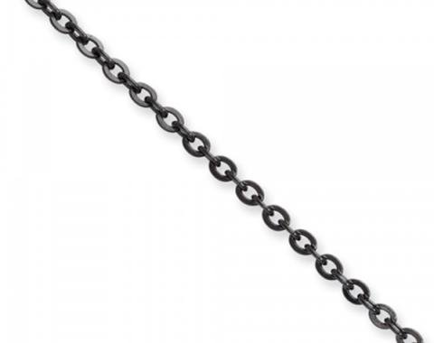 Corvette Round Cable Chain,18" or 20" Long,  Black Stainless