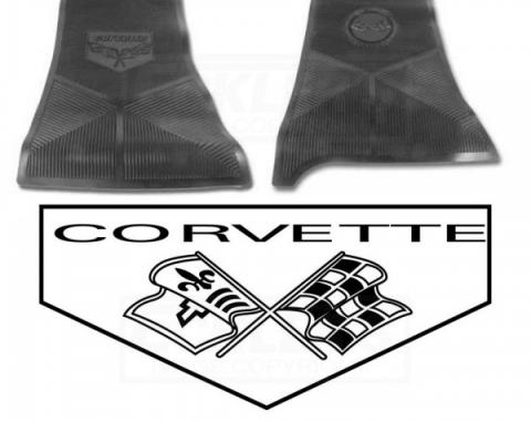 Legendary Auto Interiors Ltd Rubber Floor Mats, With C3 Logo | 25-13324 Corvette 1968-1972