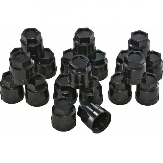 Corvette Plastic Lug Nut Caps, Black, Factory Style, 1984-1985