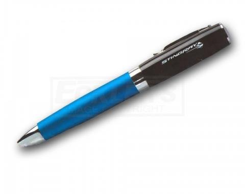 Corvette Stingray Ibiza Brass Ballpoint Pen, Blue & Black