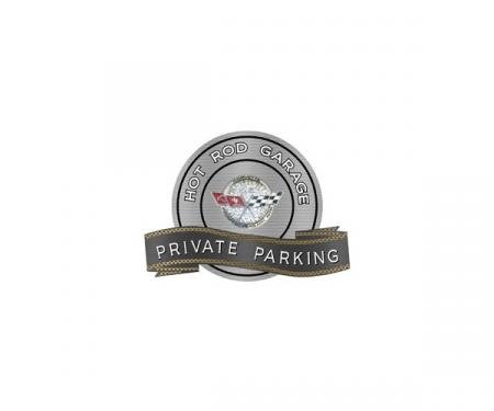 Corvette C3 1978 Anniversary Emblem Hot Rod Garage Private Parking Metal Sign, 18" X 14"
