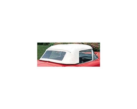 Corvette Convertible Top, White, Sewn, 1956-1958