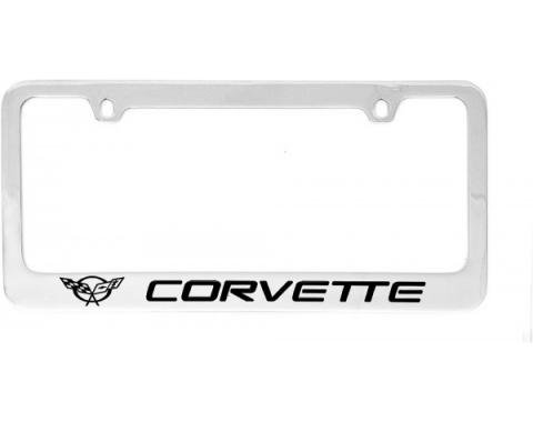 Corvette Elite License Frame, 97-04 Corvette Word with Single Logo