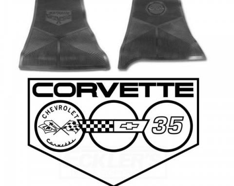 Legendary Auto Interiors Ltd Rubber Floor Mats, With 35th Anniversary Logo| 25-13663 Corvette 1988