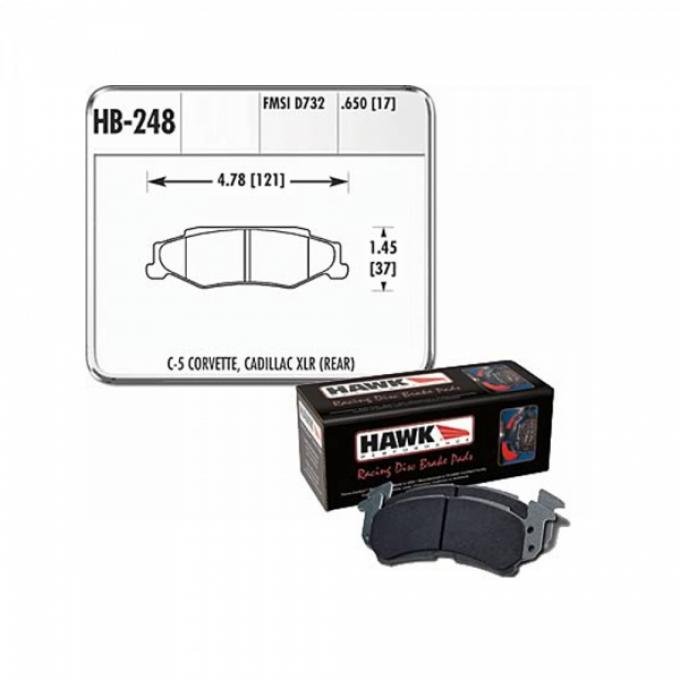 Corvette Front Racing Brake Pads, Hawk Blue 9012, 1997-2013