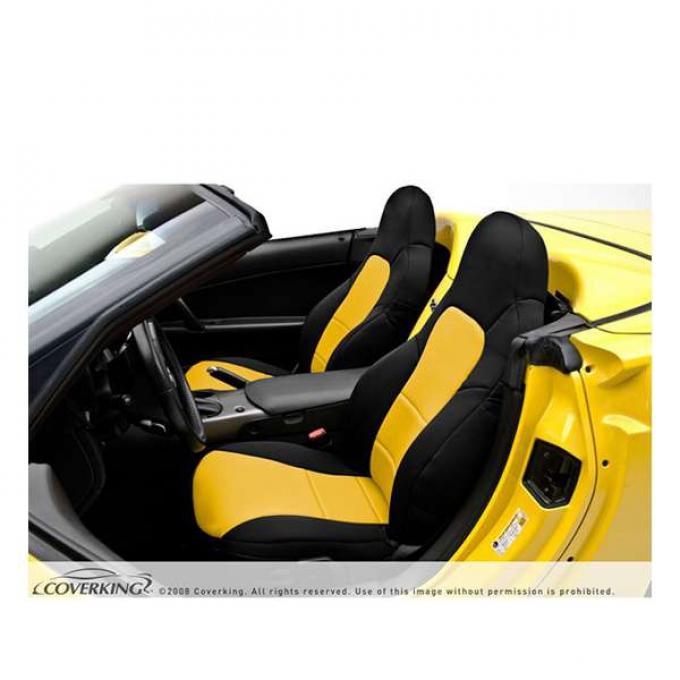 Corvette Coverking Neosupreme Seat Covers, Sport Seat With 4 Horizontal Pleats On Lower Backrest, With Seat-Mount PowerControl, 1991-1993