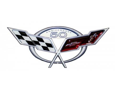 Corvette C5 50th Anniversary Metal Sign, 18" X 8"