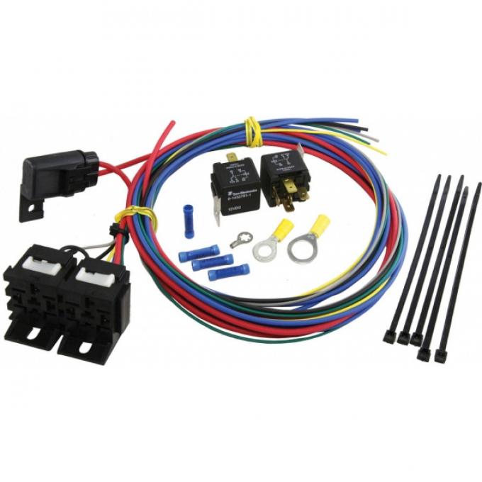 Corvette Dual Radiator Cooling Fan Control Wiring Harness Kit, 1965-1982