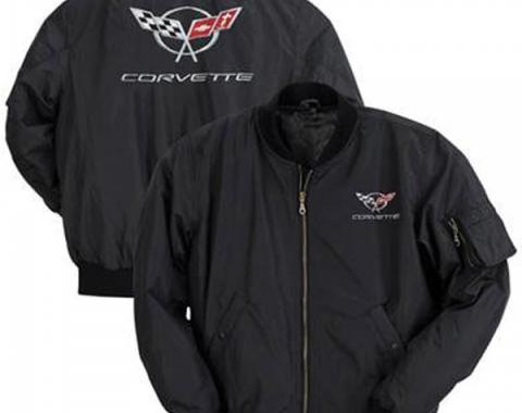 Corvette Jacket, Aviator, Black, With C5 Logo