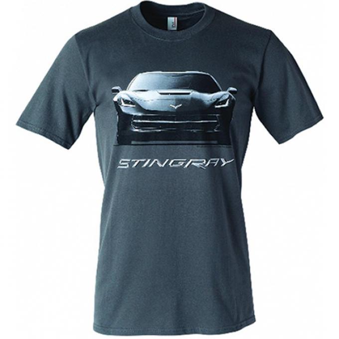 Corvette Stingray Front View T-Shirt, Charcoal