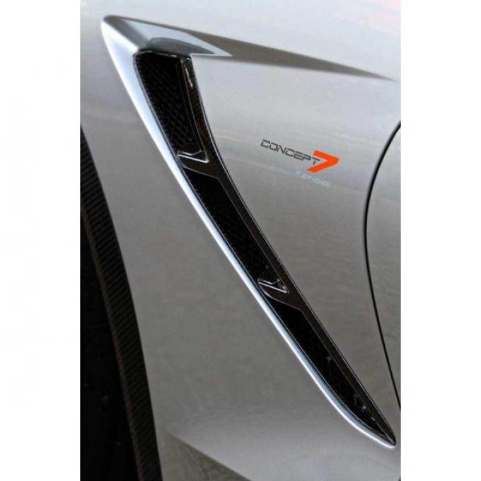 Corvette Concept7 Carbon Fiber Front Fender Gill Inserts, 2014-2017