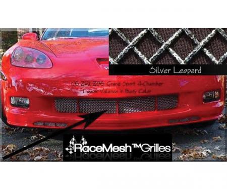 Corvette C6 Grand Sport Custom Body Colored Matched RaceMesh® Front Lower 4-Chamber Valance Grille W/ Silver LeopardMe