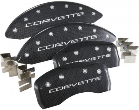 Corvette Carbon Fiber With Silver Script Caliper Covers, 1997-2004