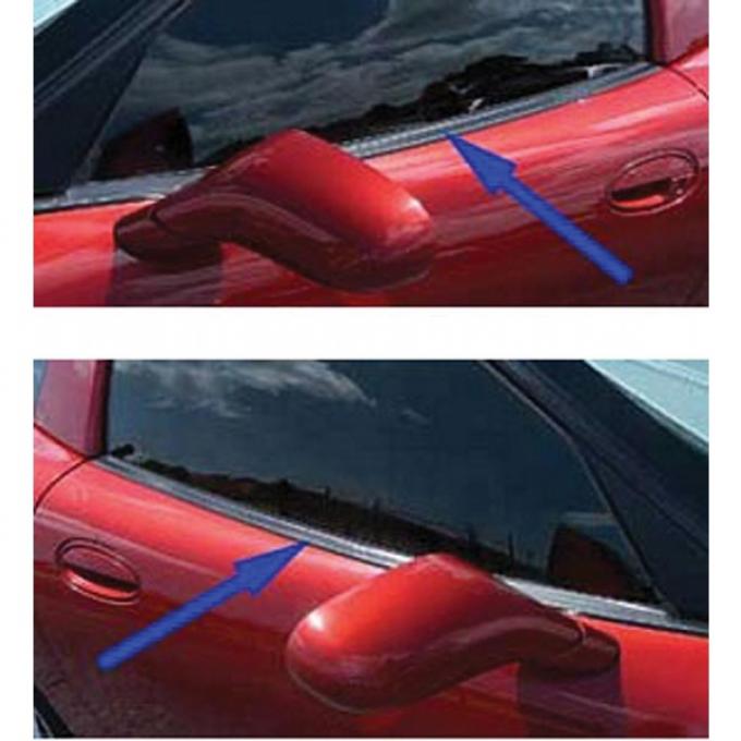 Corvette Coupe Door Window Seal, Outer, Upper, 1997-2004