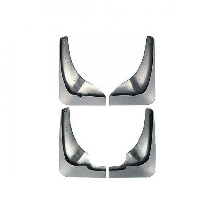 Corvette Splash Guards, Body Contoured, Front & Rear, Quicksilver, Altec, 2001-2003