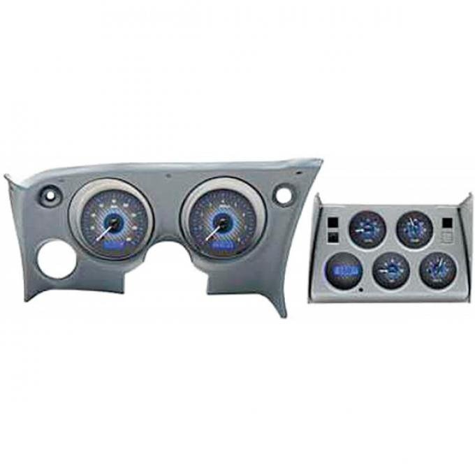 Corvette C3 VHX Series Digital Dash With Carbon Fiber StyleFace And Blue Display, 1968-1977