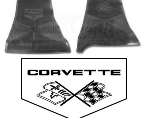 Legendary Auto Interiors Ltd Rubber Floor Mats, With C3 Logo| 25-13325 Corvette 1973-1974