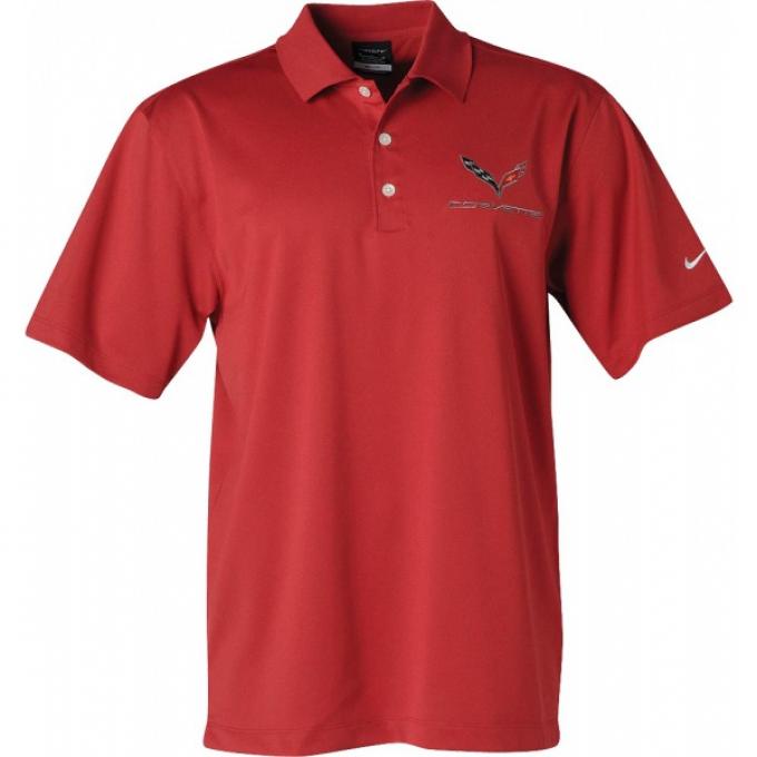 Corvette C7 Polo, Men's Nike Dri Fit, Red