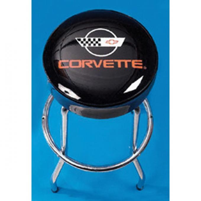 Corvette Smaller Garage/Work Shop Size Stool, 24", With C4 Logo